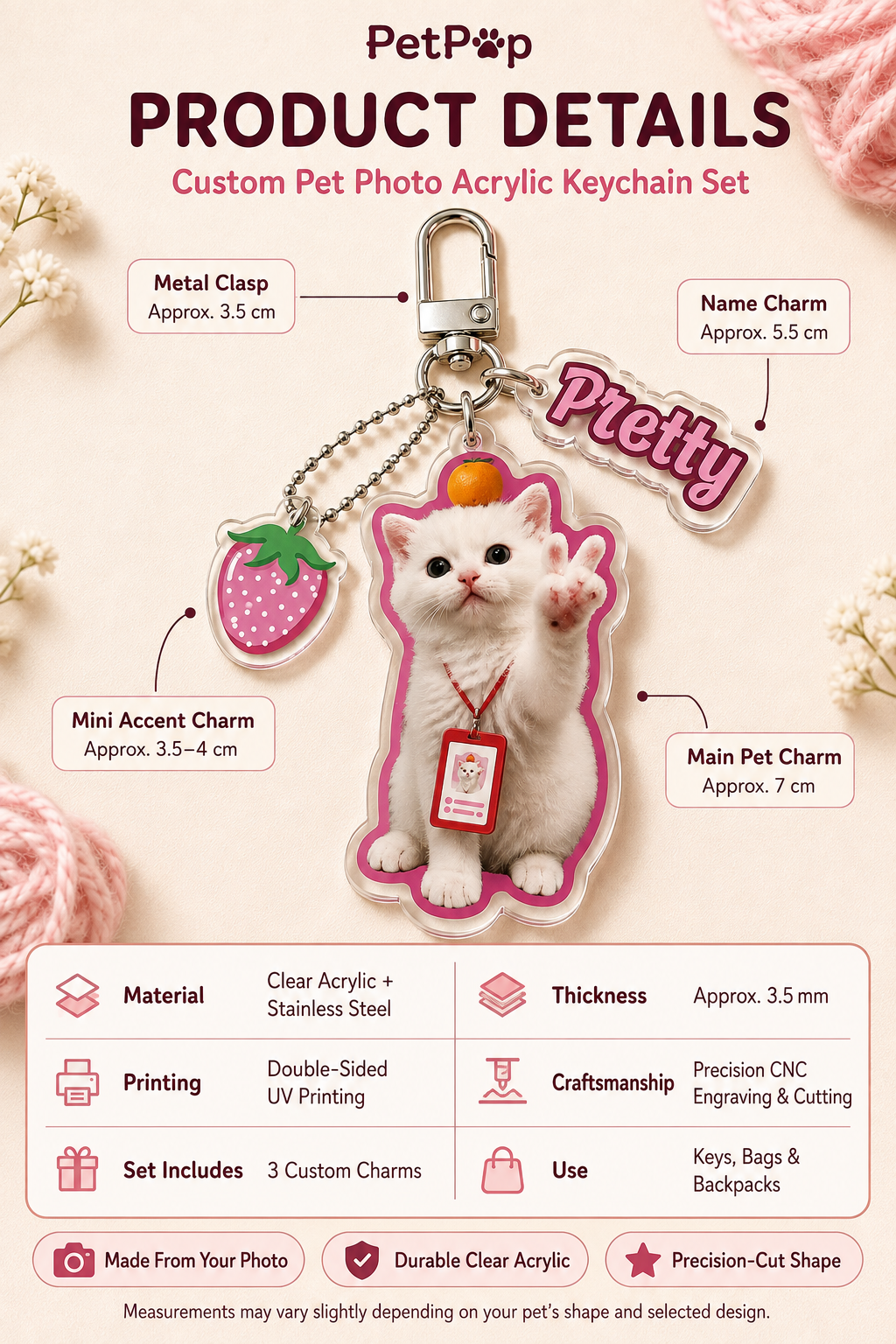 Custom Pet Photo Keychain