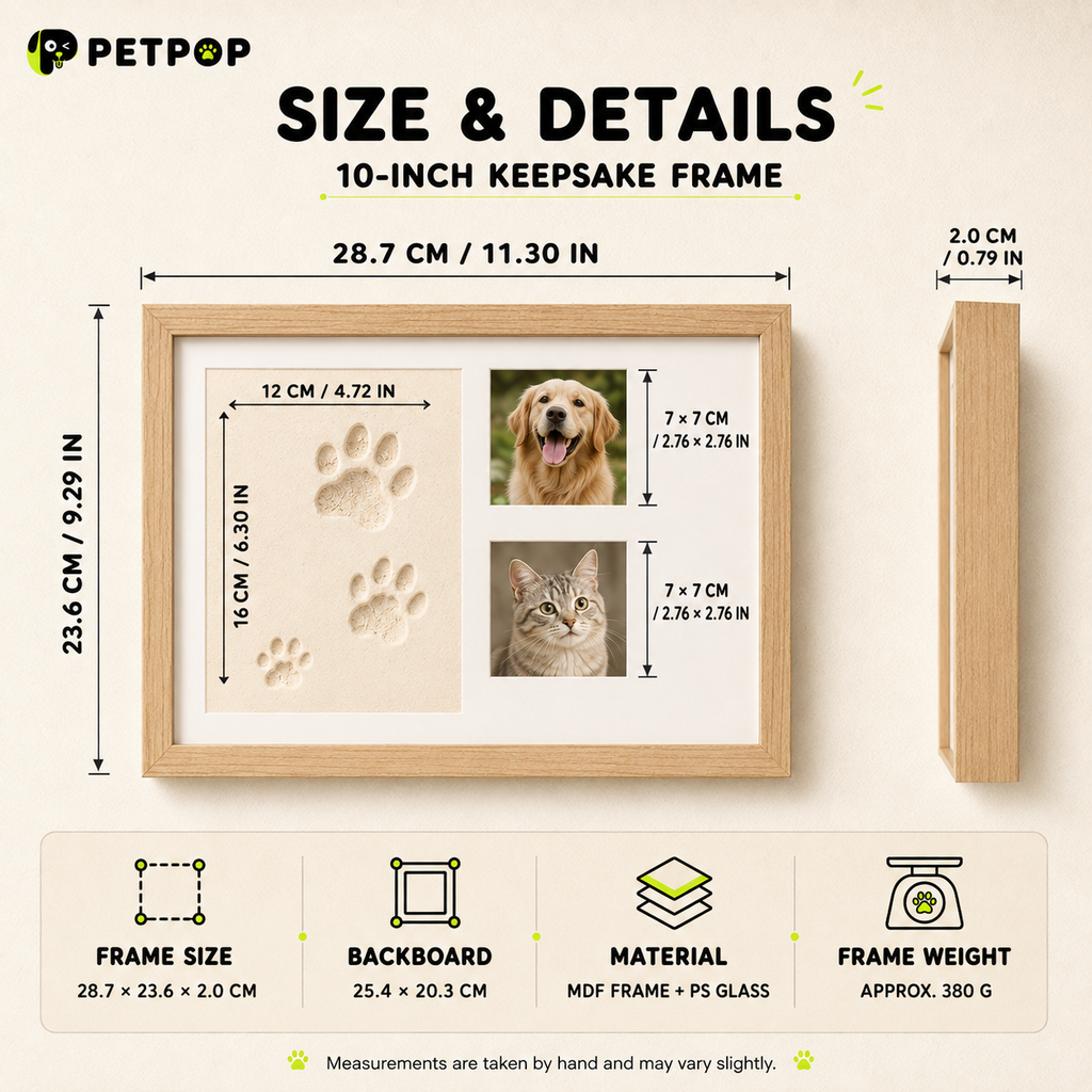 10-Inch Pet Paw Print Keepsake Photo Frame Kit