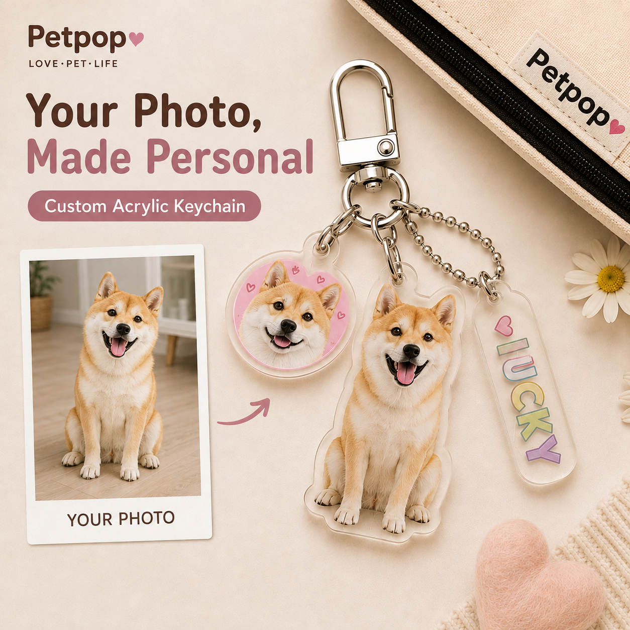 Custom Pet Photo Keychain