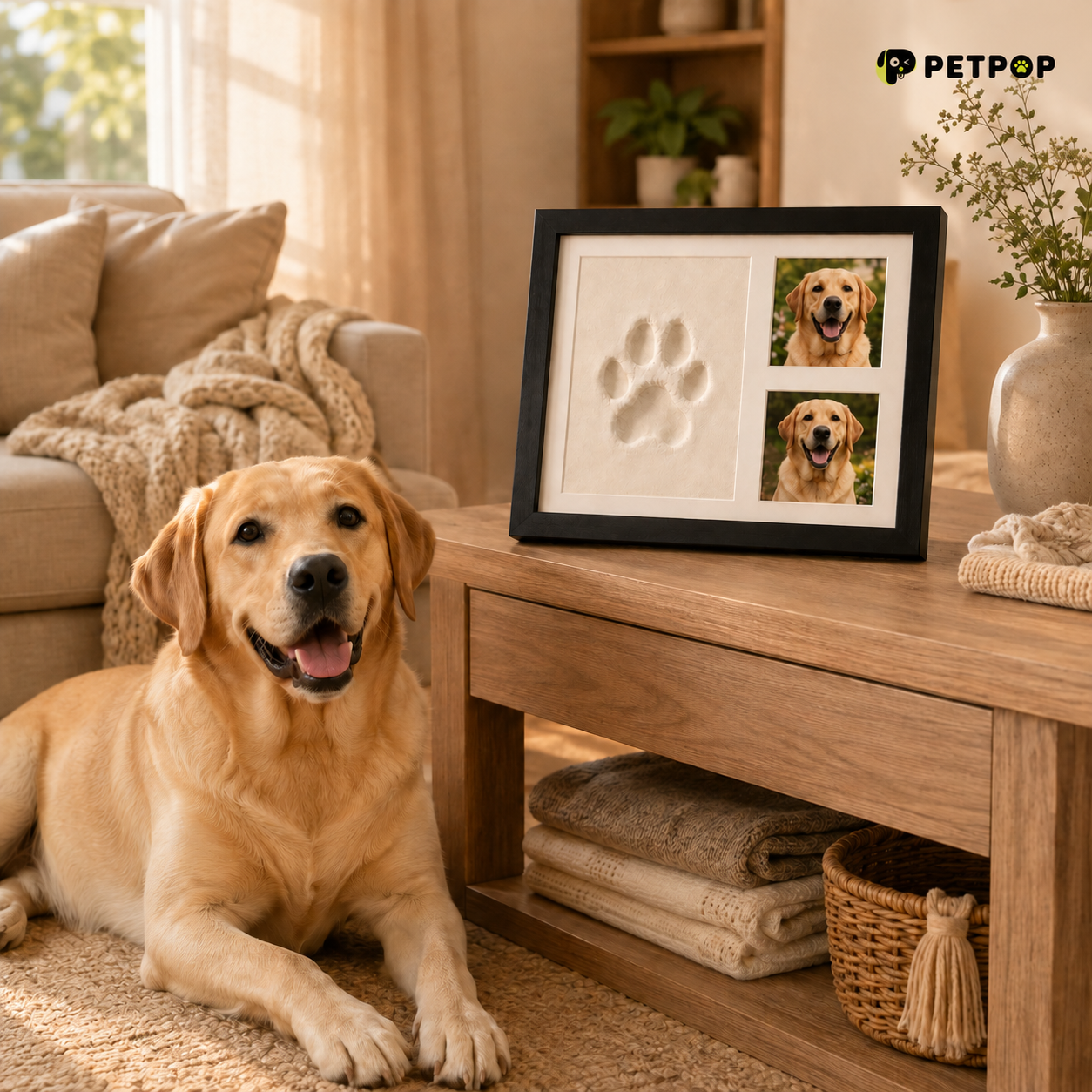 10-Inch Pet Paw Print Keepsake Photo Frame Kit