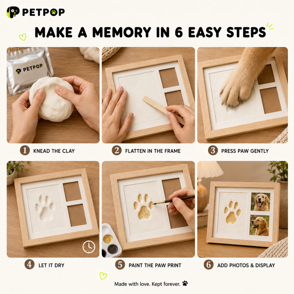 10-Inch Pet Paw Print Keepsake Photo Frame Kit