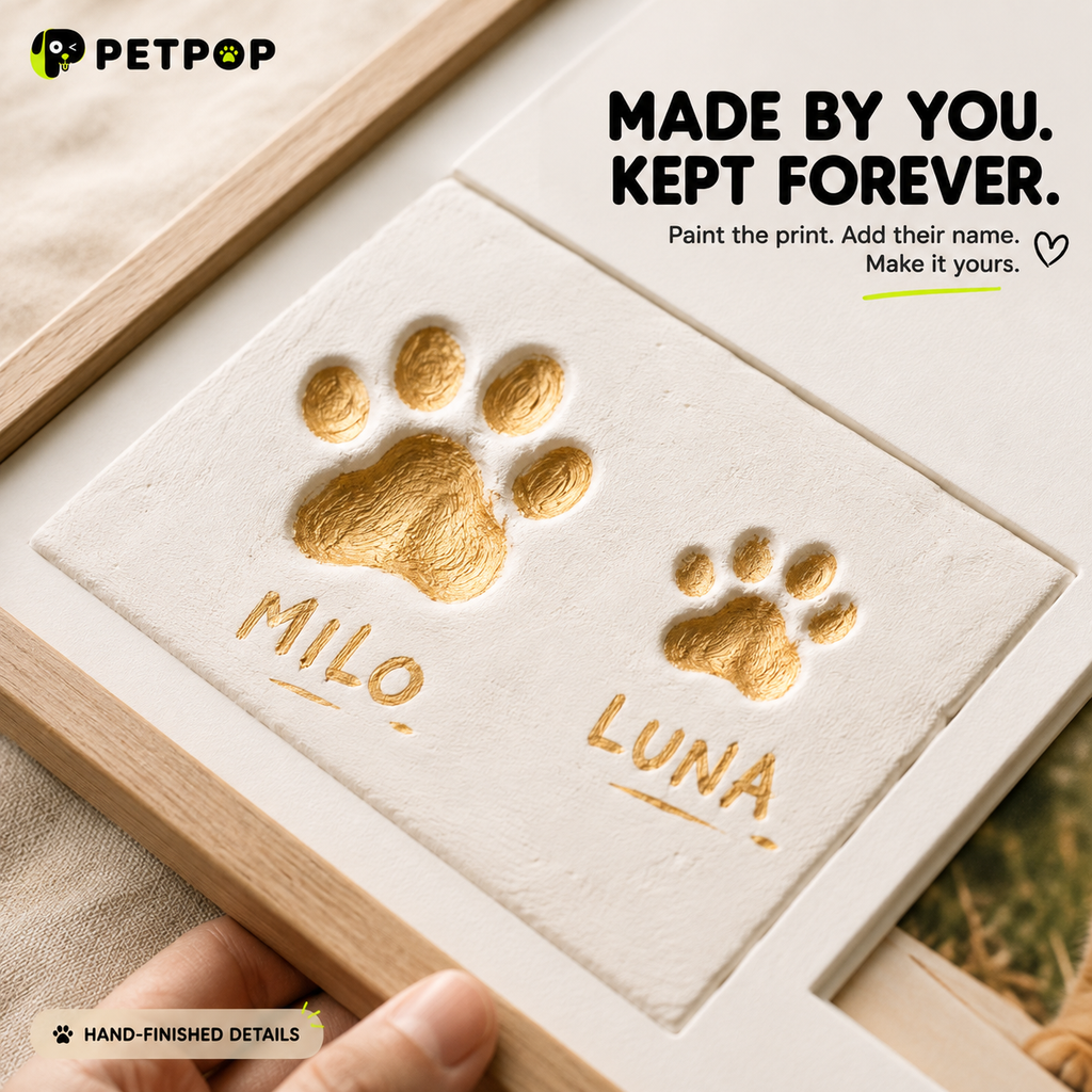 10-Inch Pet Paw Print Keepsake Photo Frame Kit